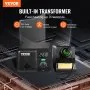 Estación de soldadura VEVOR, kit de 70 W con pantalla digital, control de temperatura de 50 °C a 490 °C y transformador integrado, modo de espera y suspensión automáticos, con 5 puntas de soldadura, 10 g de alambre de soldadura y pinzas.