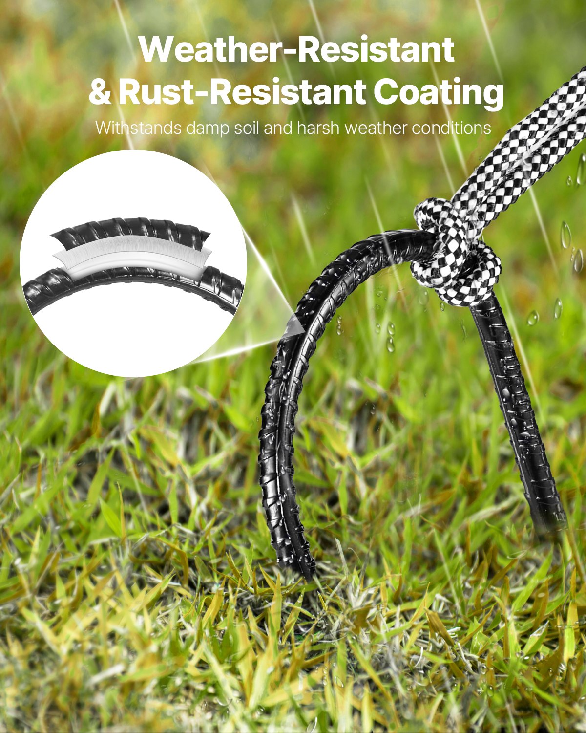 Estacas de refuerzo VEVOR, 12 pulgadas, resistentes, de 0,32 pulgadas de diámetro, en forma de U, anclajes de suelo de acero galvanizado con punta de cincel y revestimiento resistente a la corrosión, para soporte de jardinería, cercas, tiendas de campaña (paquete de 8).