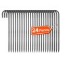 Estacas de refuerzo VEVOR de 40,6 cm (16 pulgadas), resistentes, con gancho en J de 1 cm (0,4 pulgadas) de diámetro, anclajes de acero galvanizado con punta de cincel y revestimiento resistente a la oxidación, para jardinería, cercas y tiendas de campaña (paquete de 24)