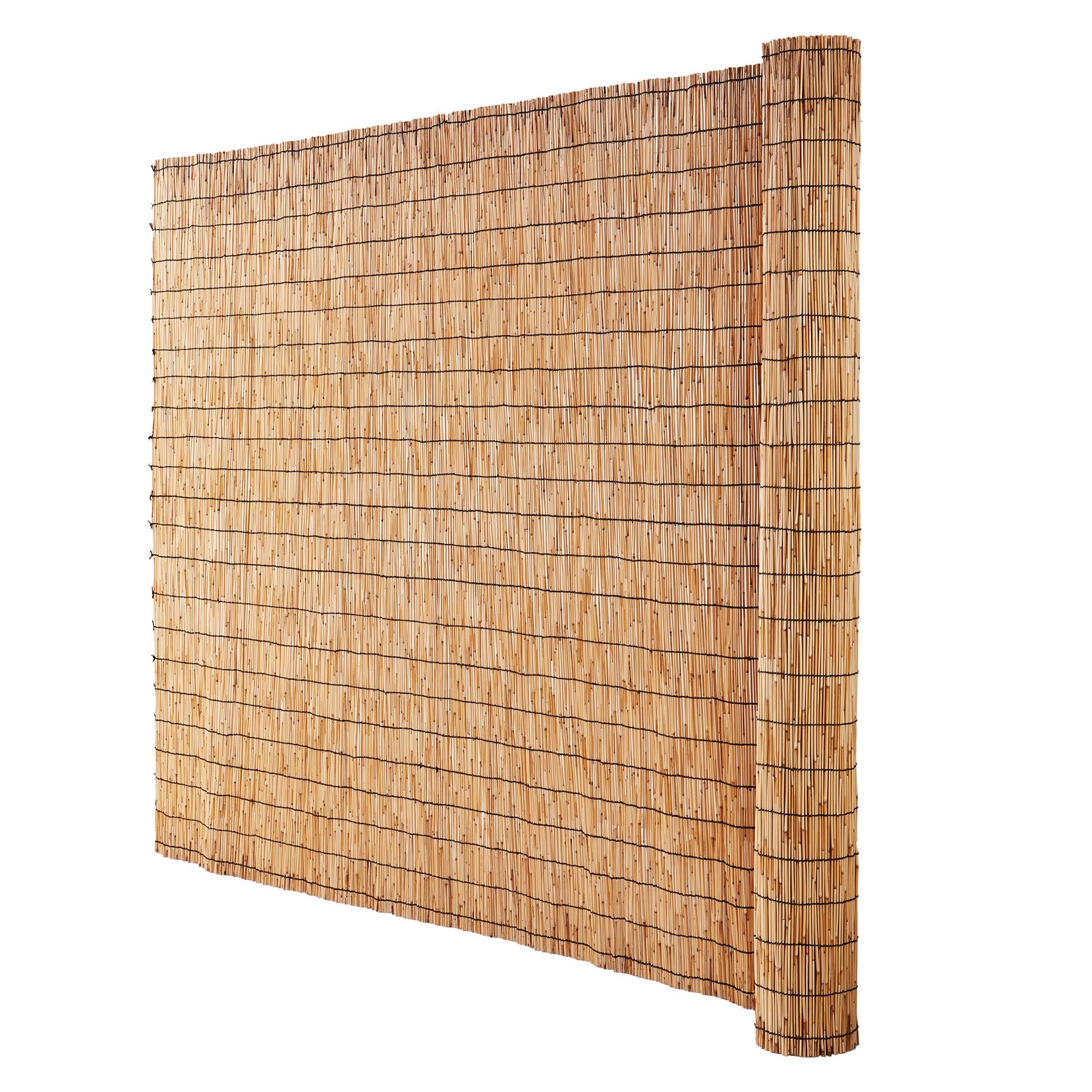 Valla de caña natural VEVOR, 1,2 m x 5 m, cortina de caña para balcón, rollo de valla de caña para patio, valla decorativa para jardín, divisor de valla, panel de privacidad
