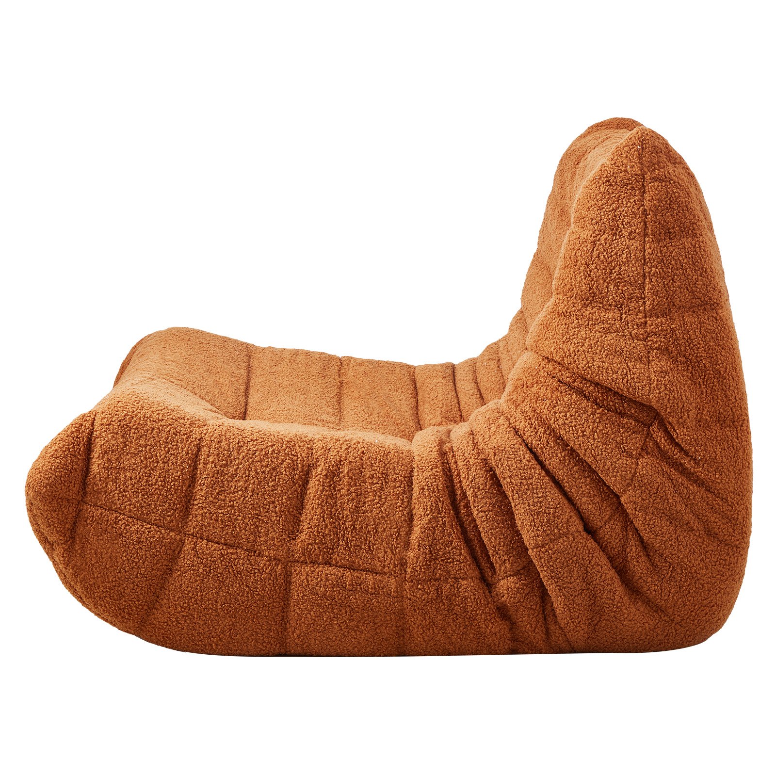 Sillón Puff VEVOR en forma de L con reposabrazos suaves y bolsillo de almacenamiento, relleno de espuma viscoelástica 25D y funda de terciopelo suave, ideal para dormitorio o sala de juegos, color marrón.