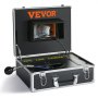Kit de cámara de alcantarillado VEVOR con monitor que muestra el interior de la tubería, sonda flexible y estuche duradero.