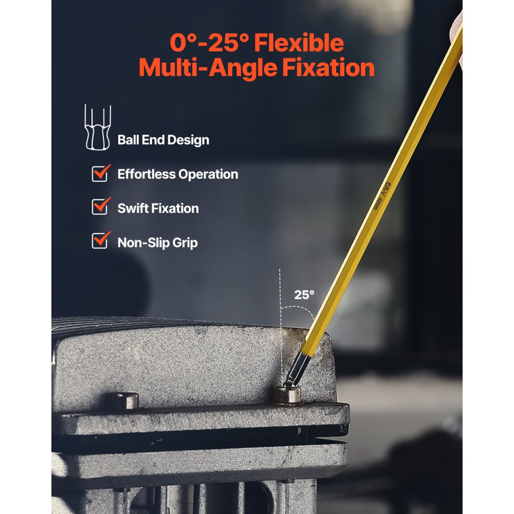 VEVOR Juego de llaves Allen hexagonales, 22 piezas SAE (0,050-3/8 pulg.) y métricas (1,5-10 mm), juego de llaves Allen con codificación de colores y extremo esférico, llave hexagonal en forma de L de brazo largo para bicicletas, hogar y reparación de automóviles.