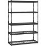 VEVOR Storage Shelves, 2500 lbs, 5 Tier Heavy Duty Garage Shelving, 18" D x 48" W x 72" H Adjustable Metal Shelves for Industrial Shelving Unit Utility Shelf, for Kitchen, Warehouse, Basement, Black