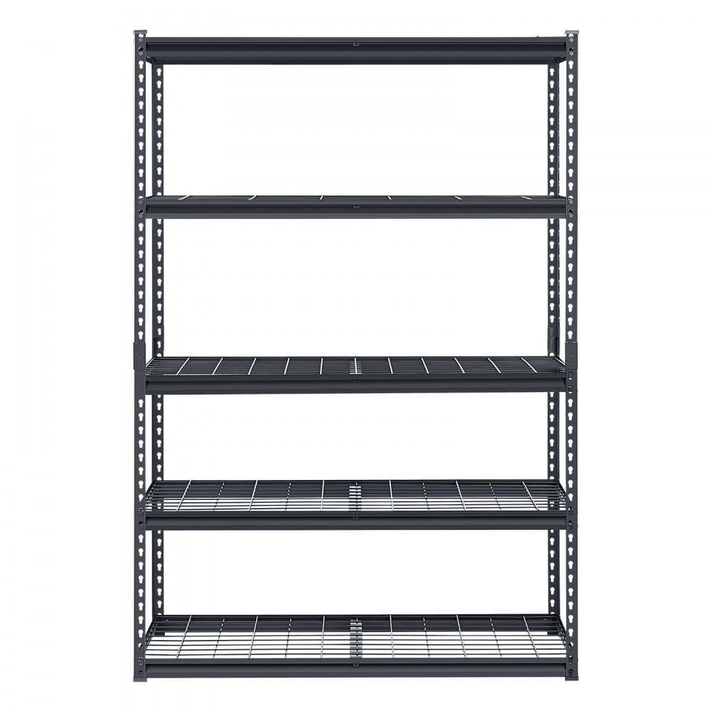 Estantes de almacenamiento VEVOR, 1367 kg, 5 niveles, resistentes, para garaje, 50 cm de profundidad x 122 cm de ancho x 183 cm de alto, ajustables, para estanterías industriales, estanterías utilitarias, para cocina, almacén y sótano, color negro
