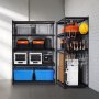 VEVOR Storage Shelves, 3000 lbs, 5 Tier Heavy Duty Garage Shelving, 24" D x 48" W x 72" H Adjustable Metal Shelves for Industrial Shelving Unit Utility Shelf, for Kitchen, Warehouse, Basement, Black
