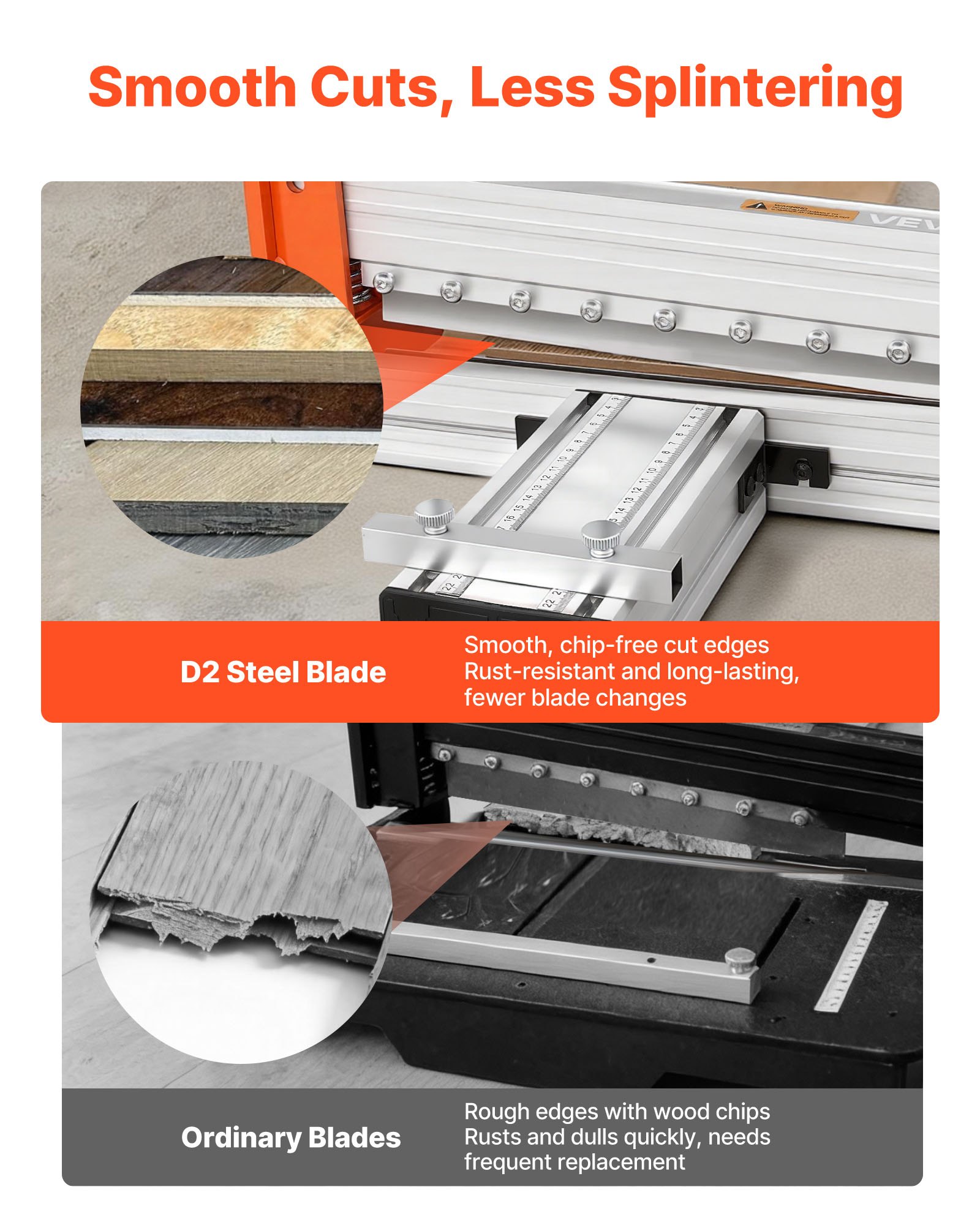 VEVOR Guillotina para Laminado, Cortador de Suelo, Corte Máximo 304,8 mm, Espesor 12 mm con Cuchilla D2, Guía de Ángulo, Palanca de Aluminio, Soporte Telescópico para Piso Vinilo SPC LVP LVT VCT WPC