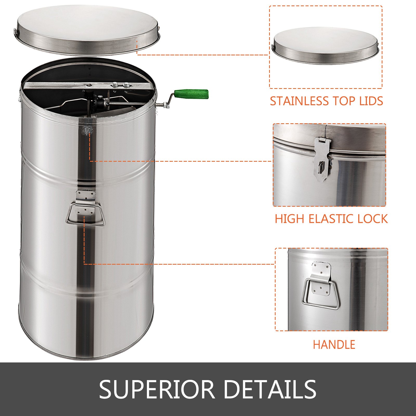 Extractor Manual  de Miel de 2 Cuadros Extractor Manual de Acero Inoxidable