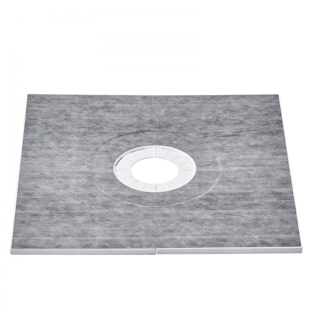 Kit de bordillo de ducha VEVOR, kit de base de ducha de 91 x 91 cm con desagüe central de 16 cm, kit de instalación de ducha ligero de EPS con 2 paños impermeables y barras de inclinación para base de ducha aptas para baño.
