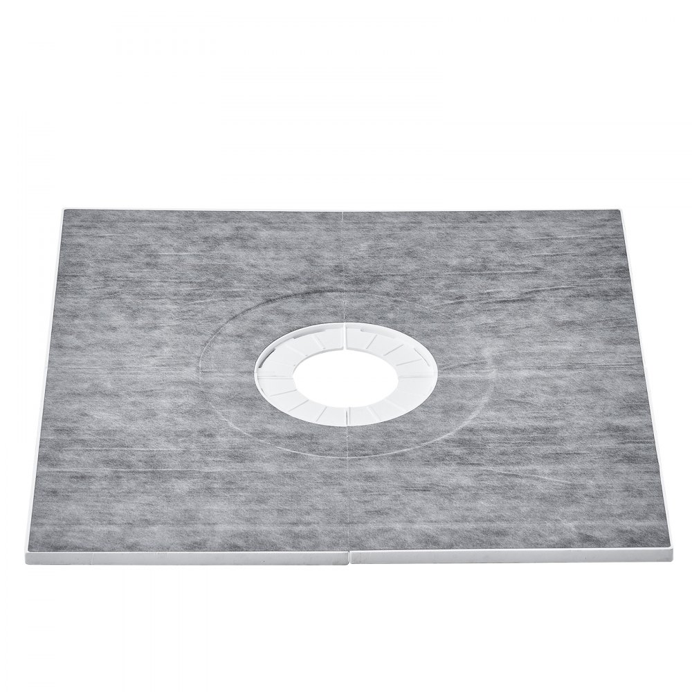 Kit de bordillo de ducha VEVOR, kit de base de ducha de 91 x 91 cm con desagüe central de 16 cm, kit de instalación de ducha ligero de EPS con 2 paños impermeables y barras de inclinación para base de ducha aptas para baño.