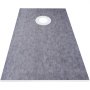 Base de ducha rectangular gris con abertura de desagüe central, parte del kit de bordillo de ducha VEVOR.