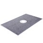 Kit de bordillo de ducha VEVOR con desagüe circular en el centro sobre superficie gris.