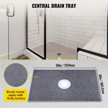 VEVOR Impermeabilización Kit Ducha Plato Ducha 90x150cm con Desagüe Central PVC