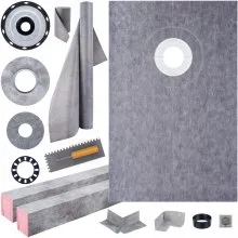 VEVOR Impermeabilizante Kit Ducha Plato 90x150cm con Desagüe Desplazado PVC
