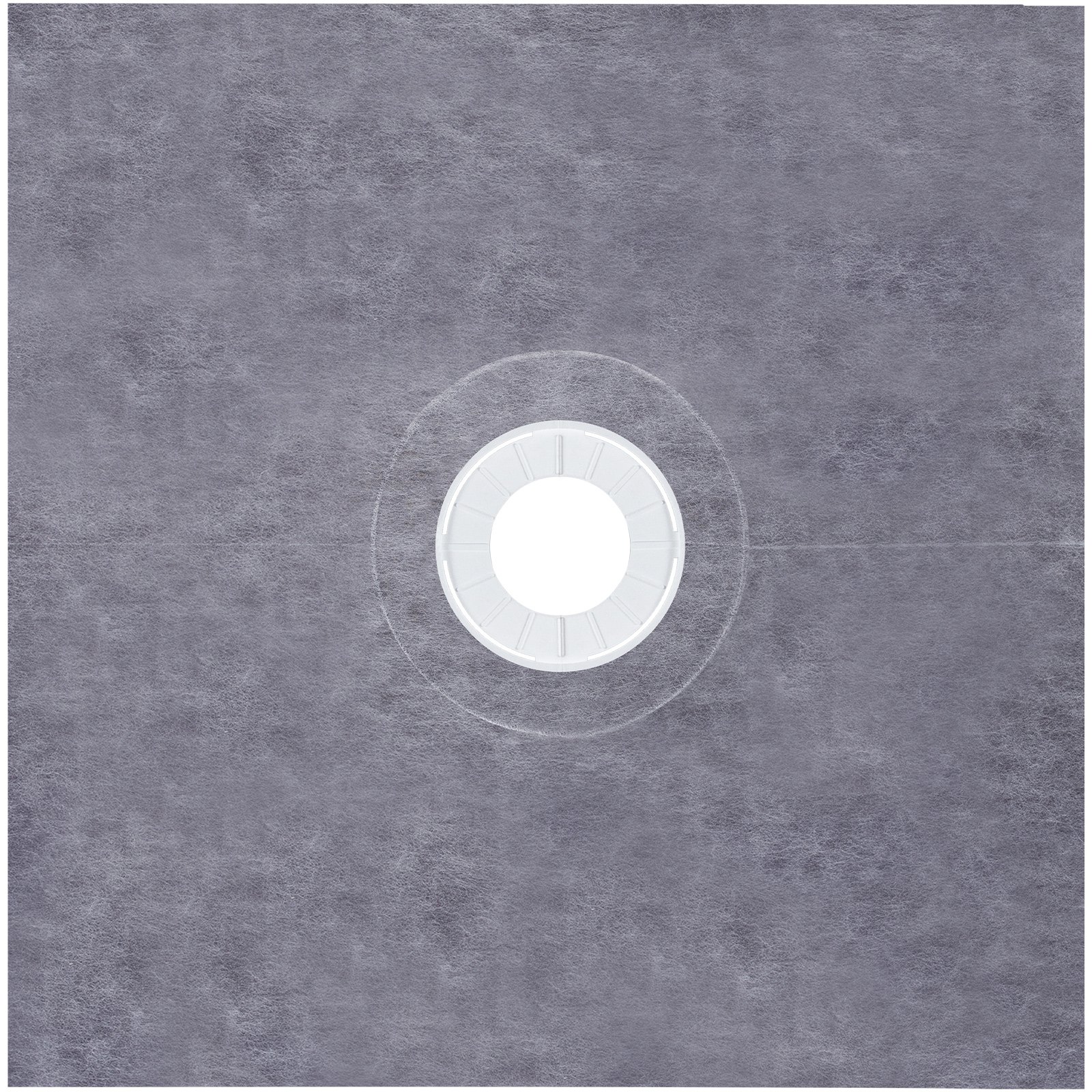 Kit de bordillo de ducha VEVOR con superficie texturizada gris y desagüe central.