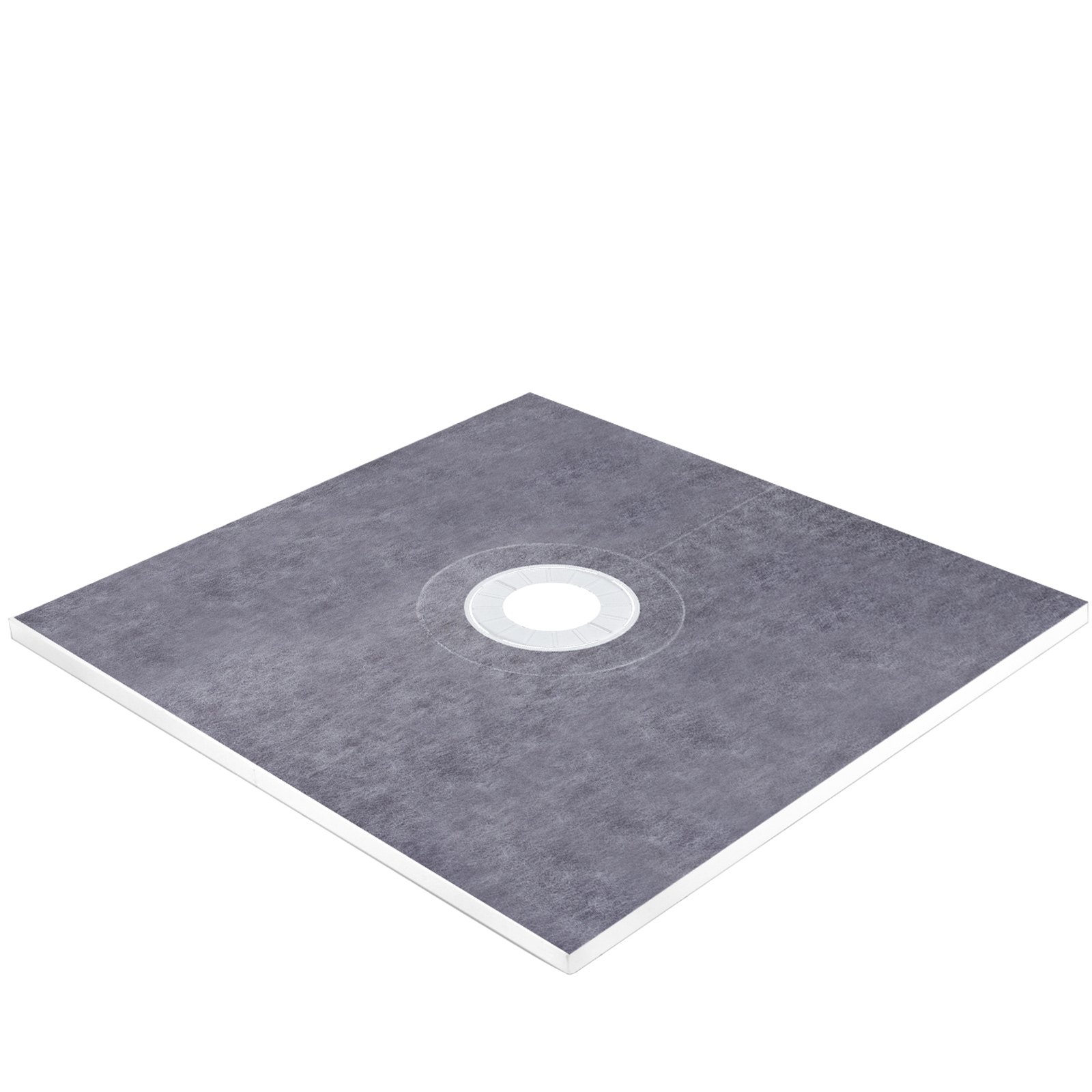 Kit de bordillo de ducha VEVOR base cuadrada gris con desagüe central.