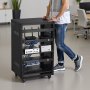 VEVOR - Rack AV de 16 U, capacidad máxima de 90 kg, para estudio de grabación en casa con ruedas bloqueables, gabinete de servidor de marco abierto, diseño de ventilación especial, para montaje de equipos de audio, video, música y TI de 19 pulgadas