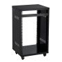 VEVOR - Rack AV de 16 U, capacidad máxima de 90 kg, para estudio de grabación en casa con ruedas bloqueables, gabinete de servidor de marco abierto, diseño de ventilación especial, para montaje de equipos de audio, video, música y TI de 19 pulgadas