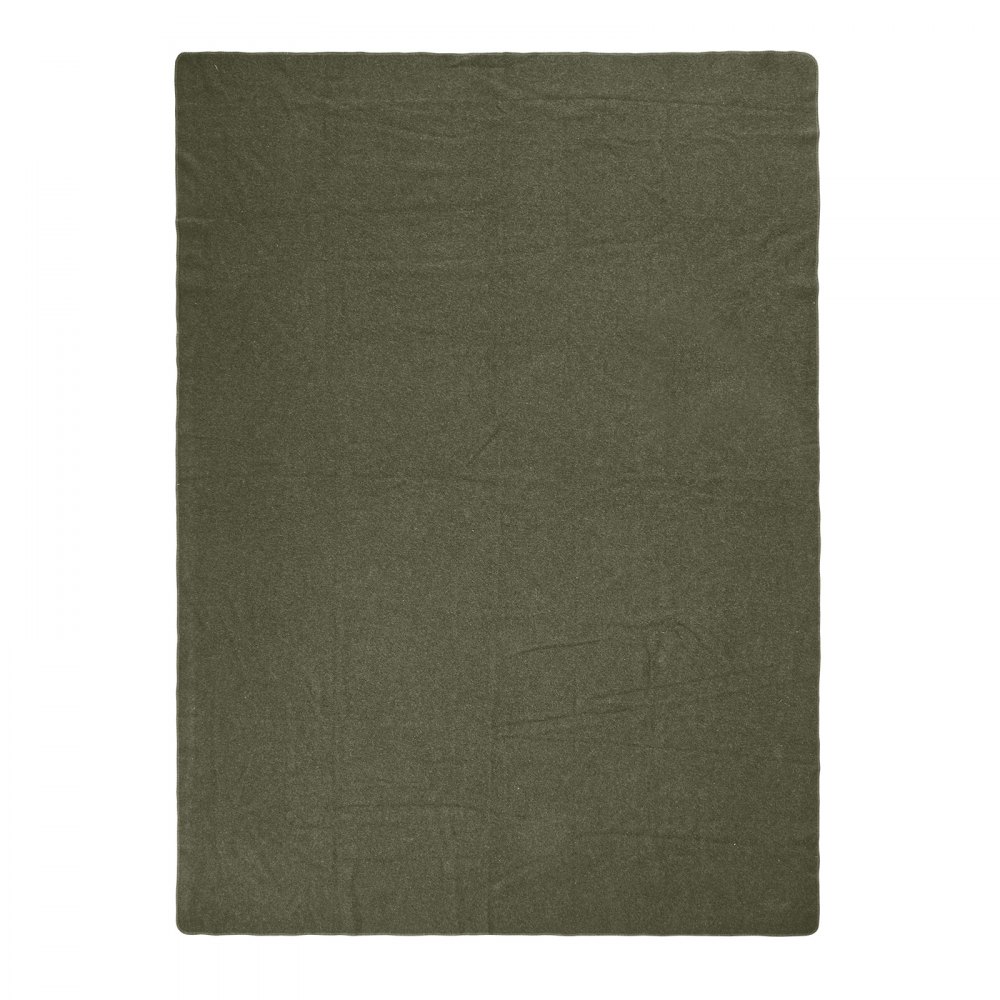Manta de lana para acampar de 64" x 88" cálida para acampar, hacer senderismo, viajar, verde militar