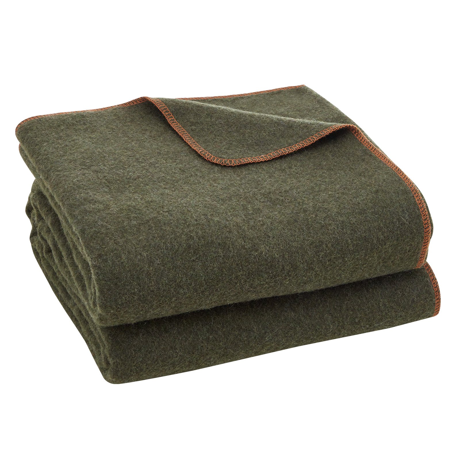 Manta de lana para acampar de 64" x 88" cálida para acampar, hacer senderismo, viajar, verde militar
