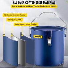 Cubo de grasa para freidora VEVOR Cubo de aceite para freidora de acero de 6 galones con revestimiento a prueba de herrumbre Contenedor de transporte de aceite de 22.7L con tapa y clips de bloqueo Carrito de aceite con bolsa de filtro para filtrado de aceite de cocina caliente