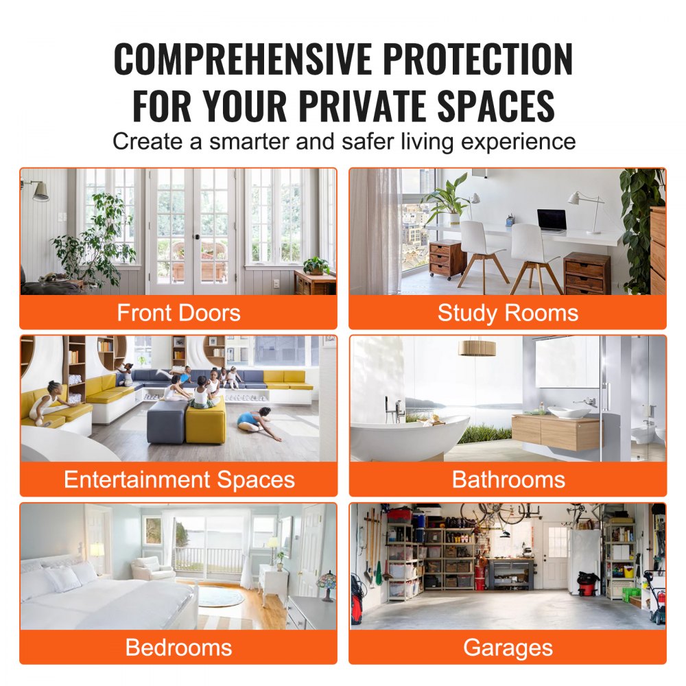 VEVOR Cerradura inteligente, perilla de puerta inteligente 5 en 1, cerrojo de huella digital con control de aplicación, cerradura inteligente Bluetooth, cerradura de puerta de entrada sin llave con manija, cerradura de puerta biométrica, cerradura de puerta digital con teclado para puerta delantera