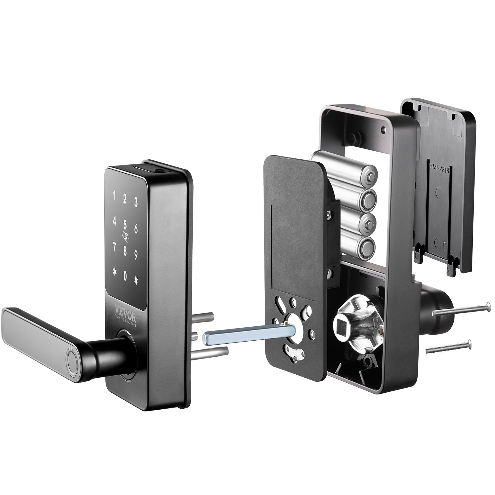 VEVOR Cerradura inteligente, perilla de puerta inteligente 5 en 1, cerrojo de huella digital con control de aplicación, cerradura inteligente Bluetooth, cerradura de puerta de entrada sin llave con manija, cerradura de puerta biométrica, cerradura de puerta digital con teclado para puerta delantera