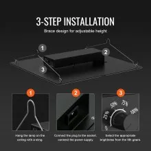 VEVOR 400W LED Grow Light, lámpara de crecimiento de diodos Samsung 281B de alto rendimiento para plantas de interior, plántulas, verduras y flores, cultivo de invernadero, espectro completo regulable, controlador de cadena de margaritas para tienda de cultivo de 4x4/5x5 pies