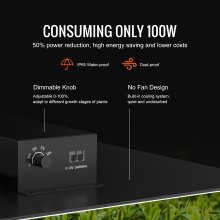 VEVOR 400W LED Grow Light, lámpara de crecimiento de diodos Samsung 281B de alto rendimiento para plantas de interior, plántulas, verduras y flores, cultivo de invernadero, espectro completo regulable, controlador de cadena de margaritas para tienda de cultivo de 4x4/5x5 pies