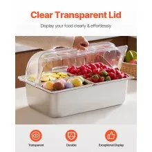 Contenedor de exhibición para servir alimentos sobre encimera Dispensador de condimentos de 4 bandejas con tapa