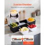 Bandeja para servir condimentos fríos con 4 compartimentos y tapa para frutas