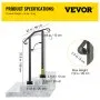 VEVOR - Barandilla de escalera para exterior, de aleación de metal, flexible, para 1 o 2 escalones, con kit de instalación, para escaleras de hormigón o madera, color negro