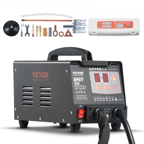 Kit de reparación de abolladuras con soldadora de pernos VEVOR, 220 V, 3 kW, soldadora por puntos con soldadura automática/manual y 7 modos versátiles, máquina extractora de abolladuras para reparación de abolladuras de automóviles y camiones.