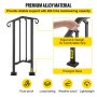 VEVOR - Barandilla de escalera para exterior, de aluminio, para 1 o 2 escalones, flexible, para porche, con kit de instalación, para escaleras de hormigón o madera, color negro