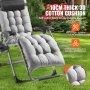 Silla reclinable VEVOR Zero Gravity de 66 cm para interior y exterior, ajustable, con cojín, reposacabezas, reposapiés y portavasos, soporta 227 kg, color gris.