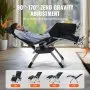 Silla reclinable VEVOR Zero Gravity de 84 cm para interior y exterior, ajustable, con cojín, reposacabezas, reposapiés y portavasos, soporta 227 kg, color negro