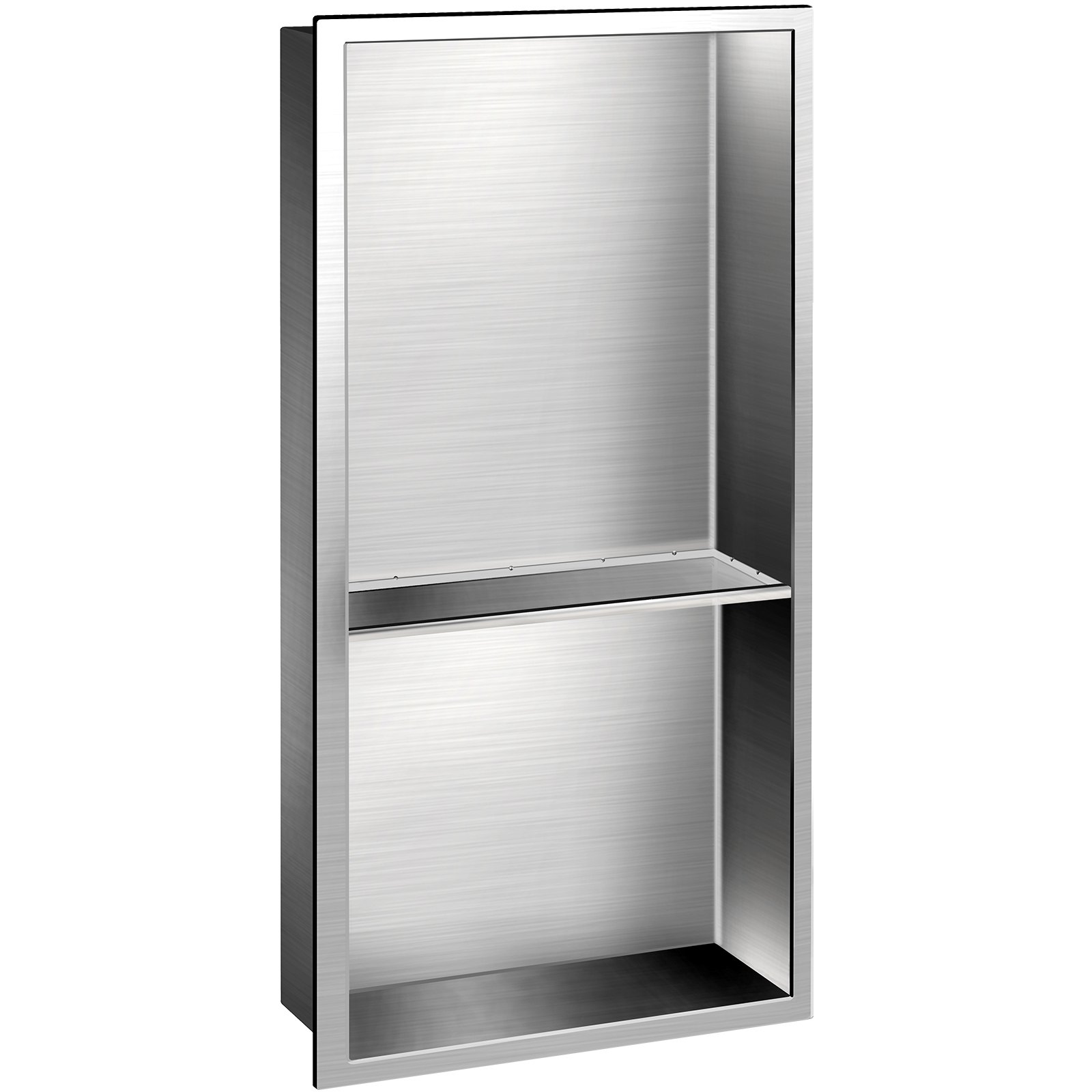 Nicho de ducha VEVOR de acero inoxidable, 12 x 24 x 4 pulgadas, nicho empotrado en la pared, fácil de instalar, estante de ducha empotrado moderno y elegante, nicho de jabón acabado pulido para ducha/baño