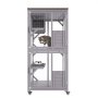 VEVOR Cat House Outdoor, 3-Tier Large Catio, Cat Enclosure with 360° Rotating Casters, 2 Platforms, A Resting Box and Large Front Door, 29.9 x 34 x 64.1 inch