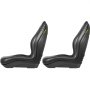 VEVOR - Asiento universal de repuesto para tractor (2 unidades), respaldo alto compacto, vinilo negro, orificio de drenaje central, para minicargadora con patrones de pernos de montaje