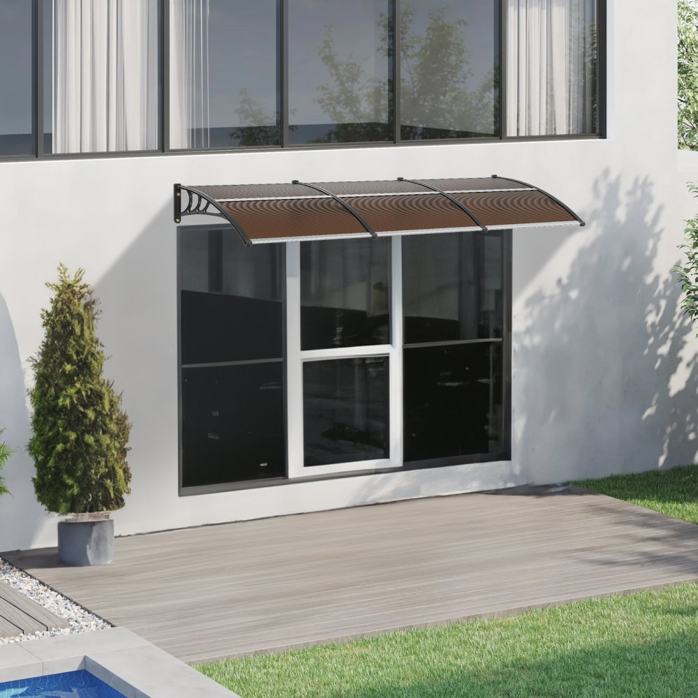 VEVOR Toldo para puerta de ventana, 40 x 120 pulgadas, UPF 50+, puerta de entrada de policarbonato, toldo para ventana exterior, toldo para puerta delantera para contraventana solar, protección contra