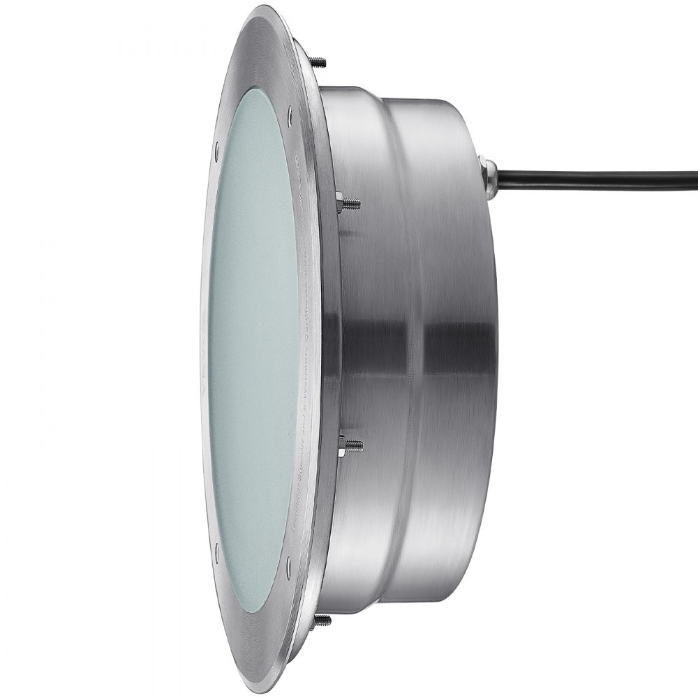 Iluminación LED para piscina VEVOR de 12 V, 25 cm de diámetro, 40 W, RGBW multicolor, sumergible para piscinas y spas. Incluye cable de 15,2 m y control remoto. Apta para nichos húmedos de 25 cm. IP68.