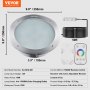 Luz de piscina LED VEVOR de 12 V con control remoto RGBW, 9,8 x 9,8 x 3,9 pulgadas, resistente al agua IP68, potencia de 40 W.