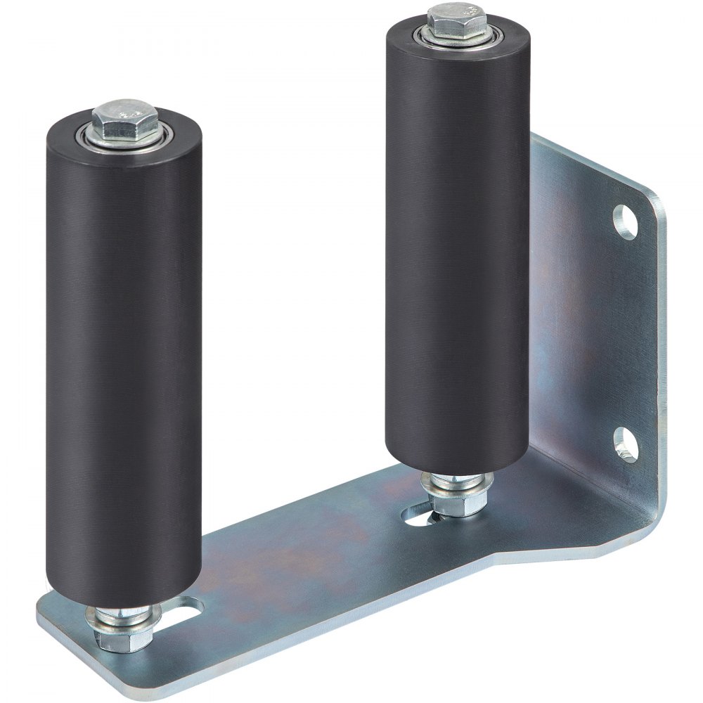 Guía de rodillos para puerta VEVOR de 6" para puerta corrediza, rodillo de nailon negro, colorante galvanizado, guía para puerta corrediza con soporte en forma de L y pernos ajustables, conjunto de soporte para puerta corrediza, rodillo guía para puertas corredizas