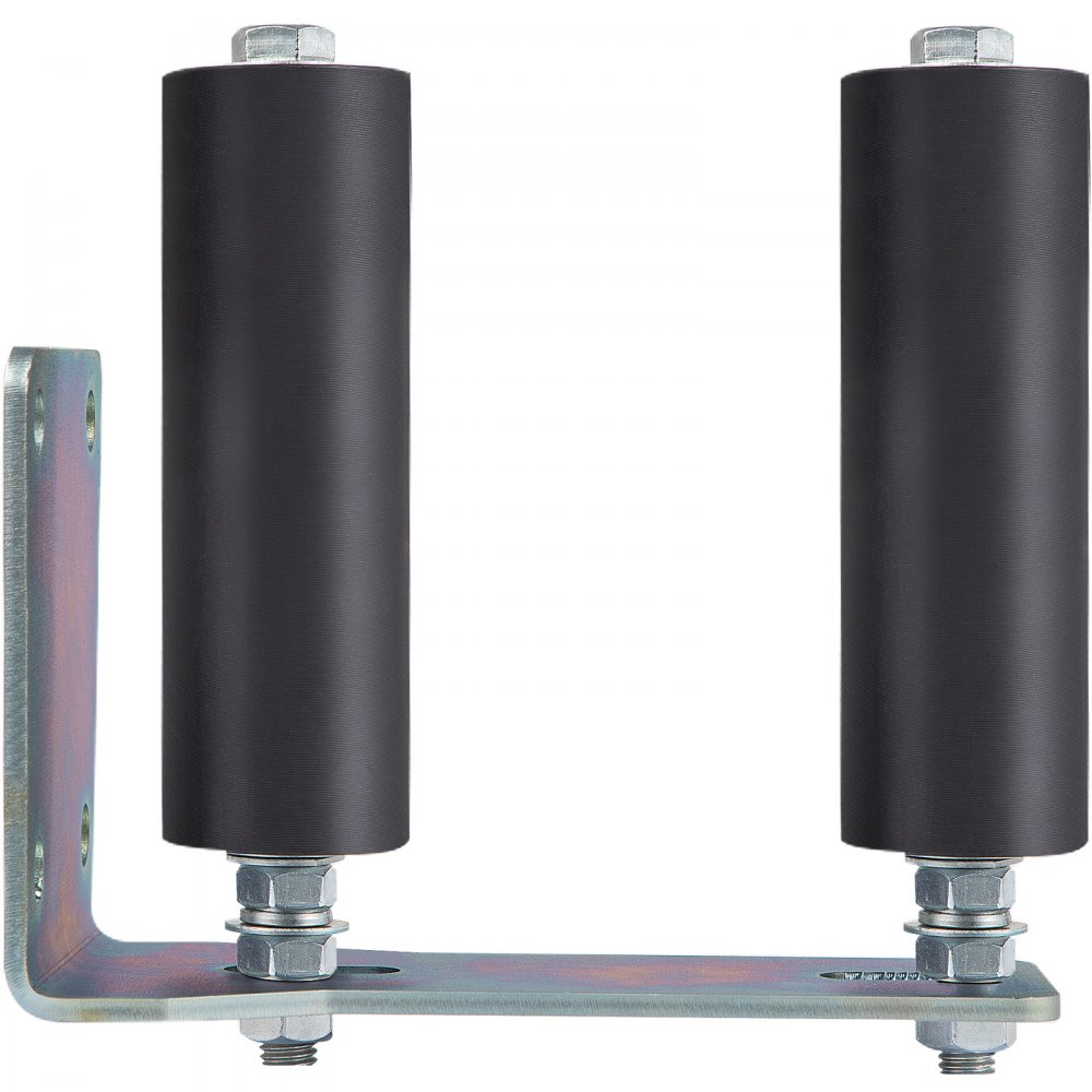 Guía de rodillos para puerta VEVOR de 6" para puerta corrediza, rodillo de nailon negro, colorante galvanizado, guía para puerta corrediza con soporte en forma de L y pernos ajustables, conjunto de soporte para puerta corrediza, rodillo guía para puertas corredizas