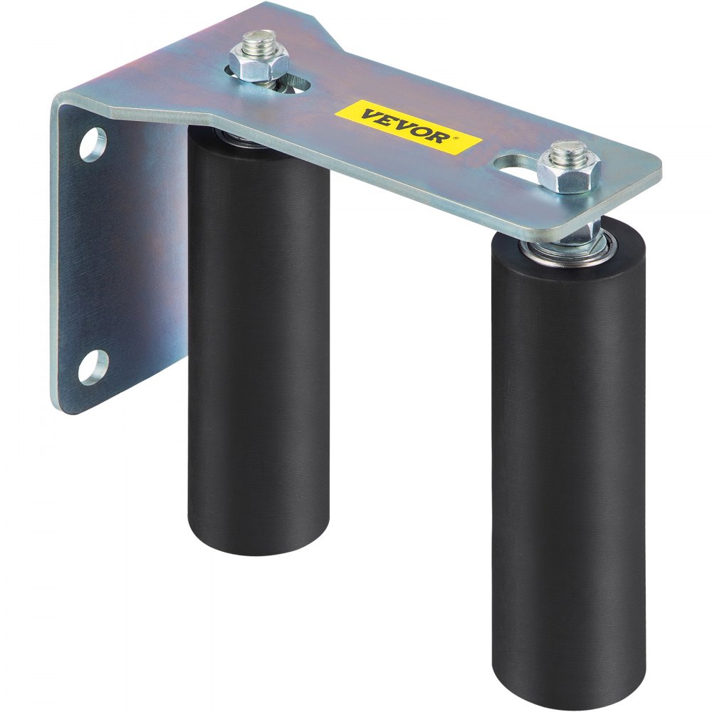 Guía de rodillos para puerta VEVOR de 6" para puerta corrediza, rodillo de nailon negro, colorante galvanizado, guía para puerta corrediza con soporte en forma de L y pernos ajustables, conjunto de soporte para puerta corrediza, rodillo guía para puertas corredizas