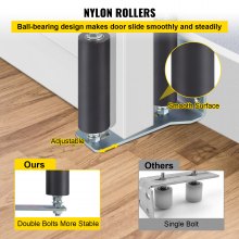 Guía de rodillos de puerta VEVOR Puerta corrediza de 6 "Rodillo de nailon negro para colorear Guía de puerta corrediza pintada con zinc con soporte en forma de L y pernos ajustables Ensamblaje de soporte de puerta deslizante para puertas corredizas Rodillo de guía