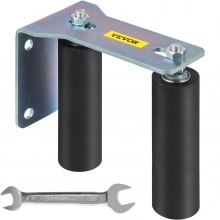Guía de rodillos de puerta VEVOR Puerta corrediza de 6 "Rodillo de nailon negro para colorear Guía de puerta corrediza pintada con zinc con soporte en forma de L y pernos ajustables Ensamblaje de soporte de puerta deslizante para puertas corredizas Rodillo de guía