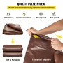 Lona resistente VEVOR, 20 x 40 pies, 16 mil de grosor, impermeable y resistente al sol, lona de polietileno resistente a desgarros y roturas con ojales y bordes reforzados para camiones, autocaravanas, barcos, techos, tiendas de campaña y camping, color marrón.