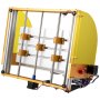 Marco de máquina enrutadora CNC VEVOR amarillo y plateado con cableado y componentes de motor.