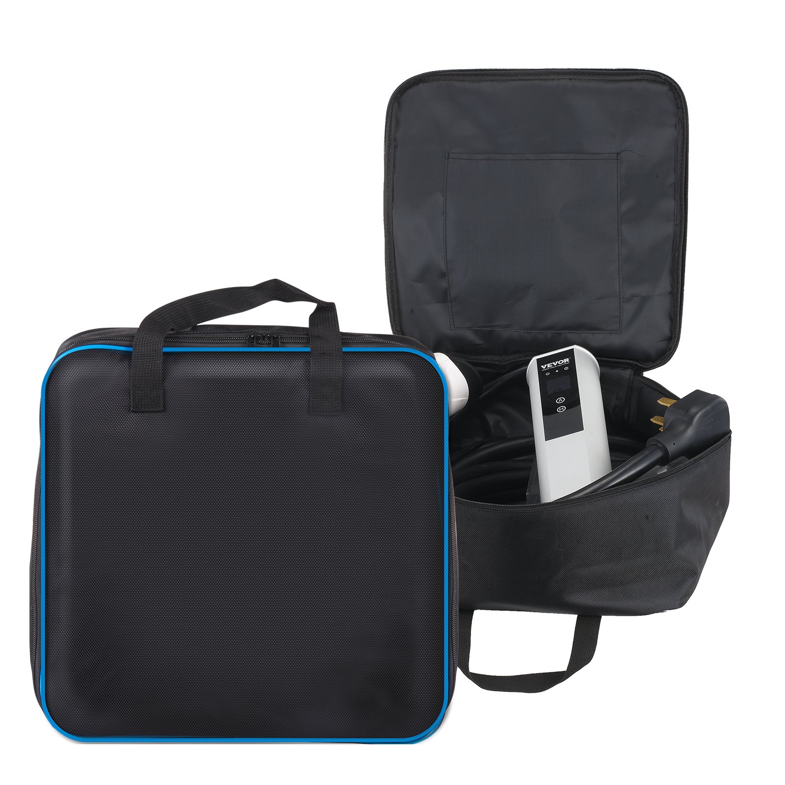 Cargador portátil para vehículos eléctricos VEVOR de nivel 2, 40 A, 240 V, con cable de carga de 7,6 m, enchufe NEMA 14-50P, estación de carga doméstica enchufable con corriente ajustable de 40 A, 32 A, 24 A y 16 A para vehículos eléctricos SAE J1772.